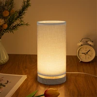 Simple moderne européen chambre décoration tissu Art petite lampe de Table créative Led lampe de chevet pour enfants 3