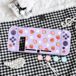 Enhanced Protective TPU Soft Shell for Switch OLED - Full Coverage with Anti - Slip Shockproof Design and Bonus Thumb Grips (PURPLE)