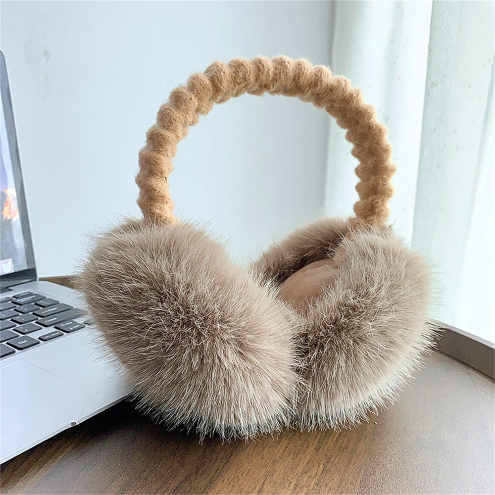 SATINIOR 3 Pcs Women Earmuffs Foldable Winter Warm Fluffy Adjustable Faux Fur Ear Warmers For - View #5