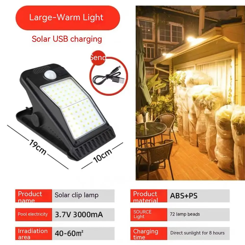 NEW 72led Clip On Solar Light Outdoor Super Bright Motion Sensor Wall Lamp For Fence Deck Wall Garage Patio rgb led wifi outdoor recessed deck lights kits ip67 waterproof inground landscape lighting yard pathway stairs patio garden lamp