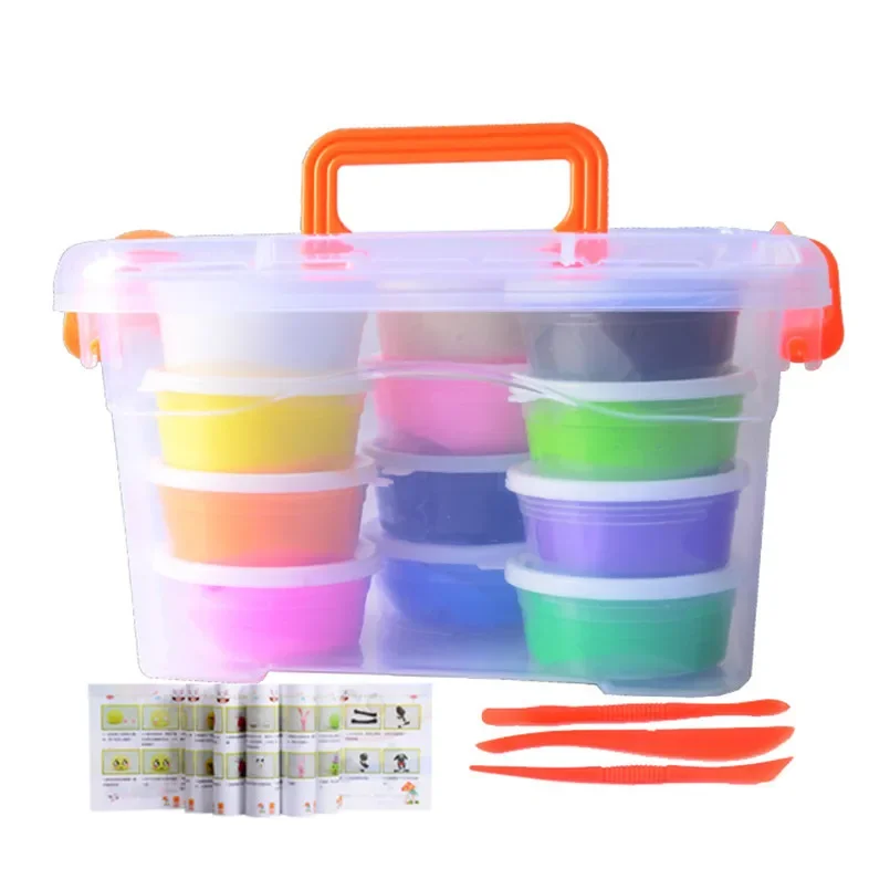 12/24/36 Colors Air Dry Plasticine Modeling Clay for Children Polymer Educational 5D Toy Kids Gifts Play Light Playdough Slime 6