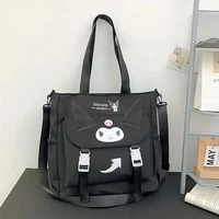 Sanrio Kuromi Large Capacity Tote Bag Nylon Women's Shoulder Bag Students Book Pockets Crossbody Bag 1