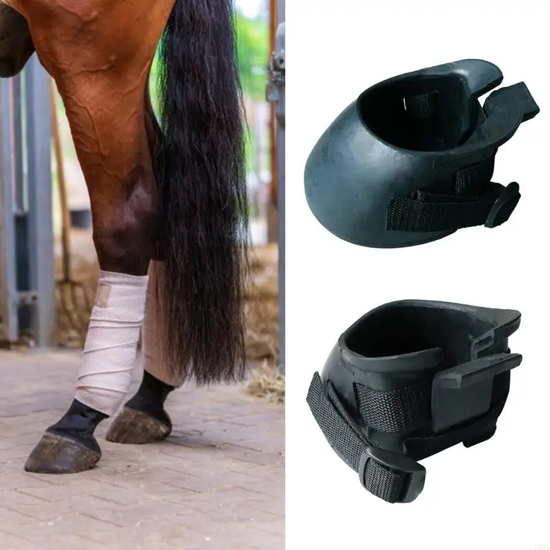 1 Pair Hoof Boot For Horses Rubber Protective Sturdy Horse Hoof Boot Thick Hoof Boot Replacement for Wound Management 3