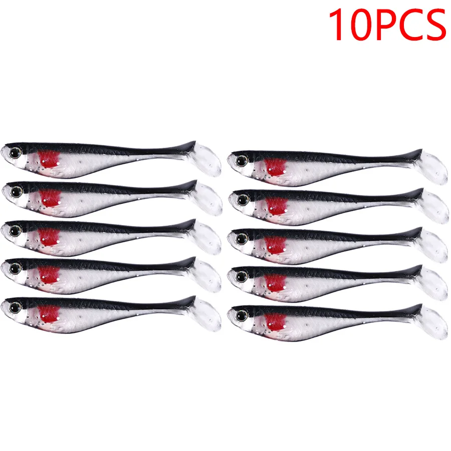 

10 шт., искусственные приманки для рыбной ловли, зимние мягкие силиконовые приманки