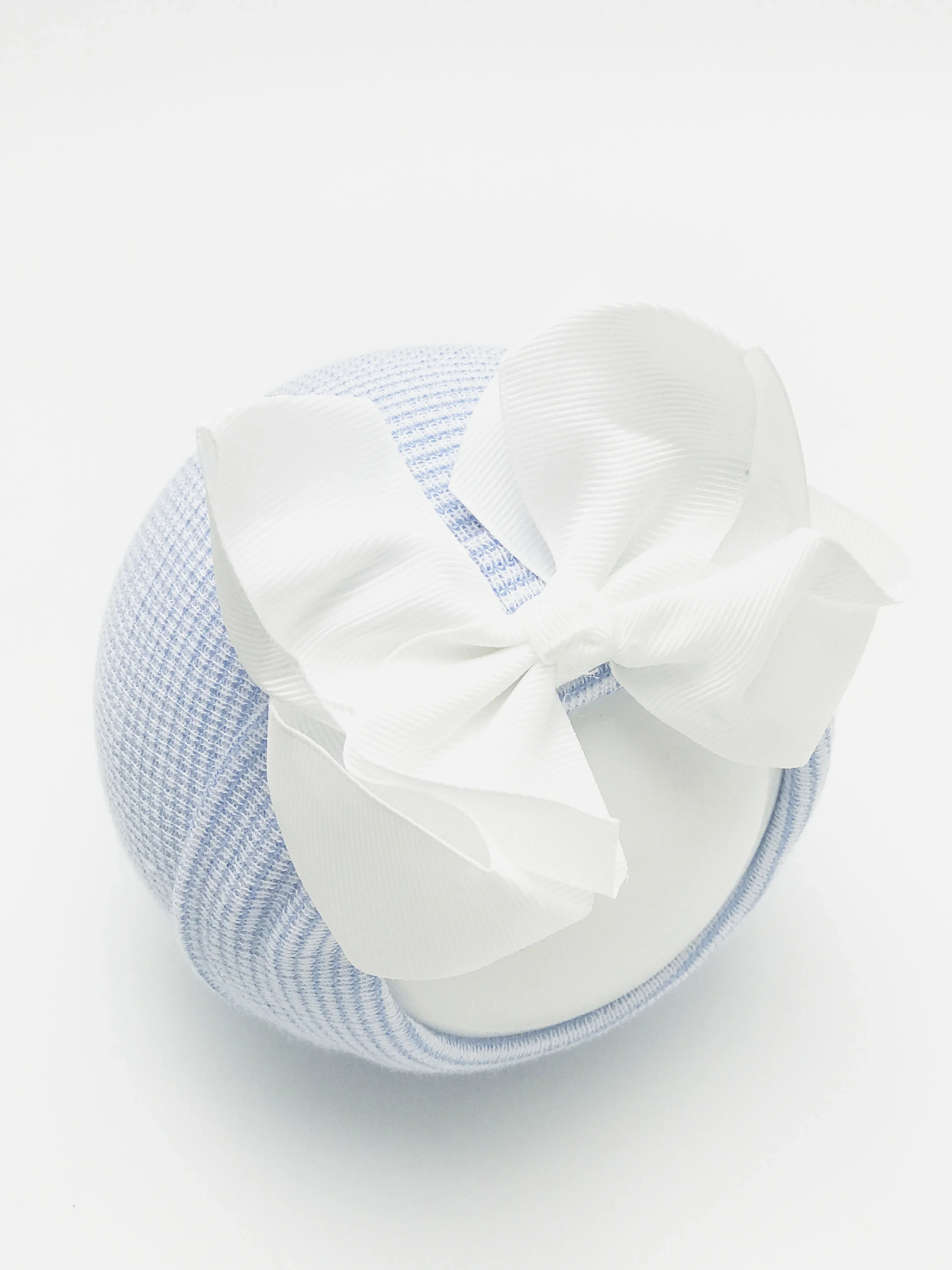 0-6Months Newborn Hospital Cute Knit White Bonnet with Ribbon Bow Baby Girls Boknot Beanie Hat Infant Grosgrain Bowknot Soft Hat 4