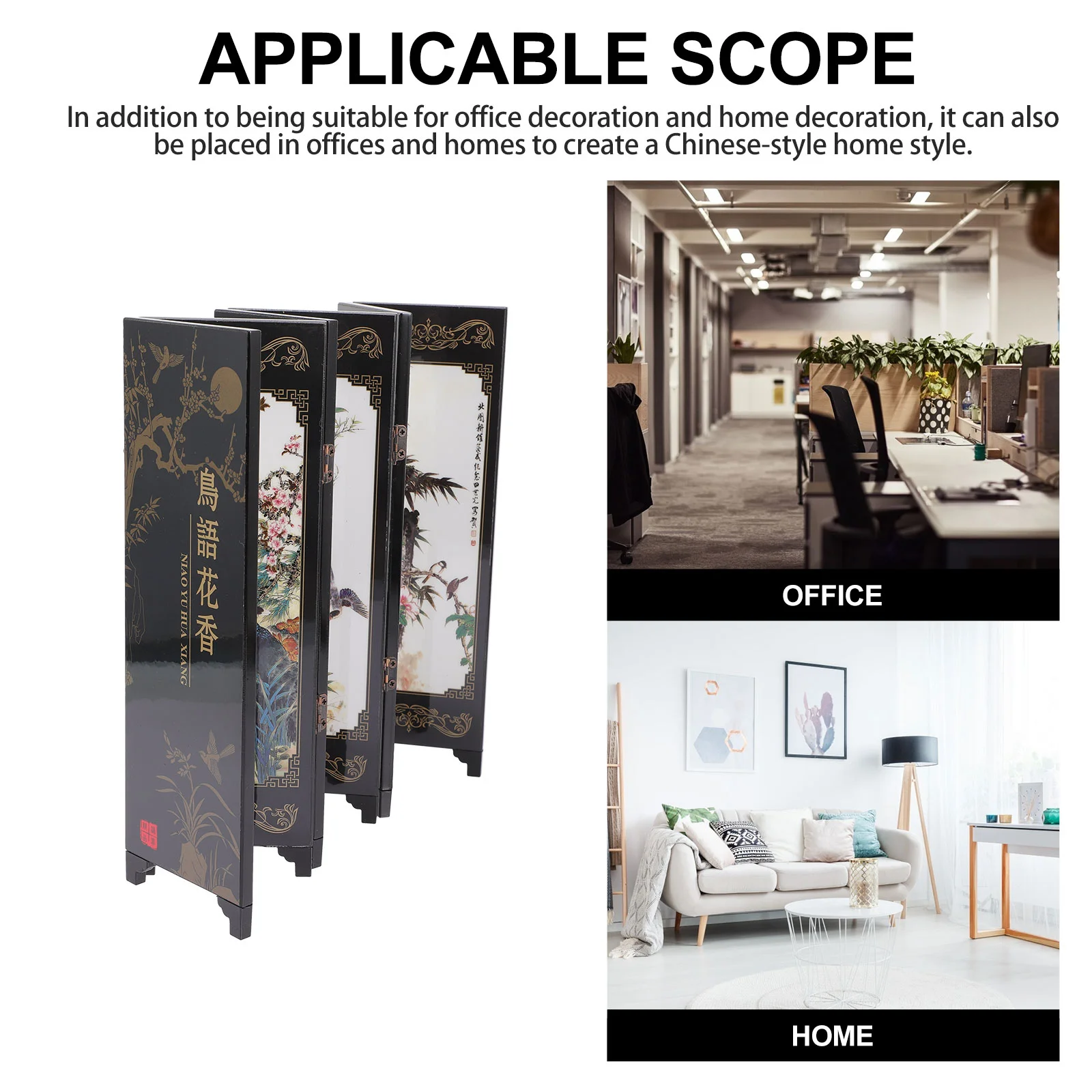 アンティーク雑貨 Beautiful tabletop partitions. Six Panel Folding Antique Screen Decor Mini Lacquerware