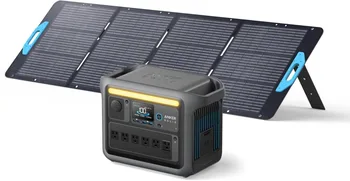 SOLIX C1000 Portable Power Station with 200W Solar Panel 1800W Solar Generator 1056wh (LiFePO4) Battery 6 AC Outlets Up to 2400W 1