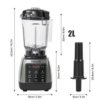 Mélangeur à minuterie robuste 2000W, presse-agrumes, robot culinaire pour fruits, Smoothies glacées, sans BPA, pot de 2L 5