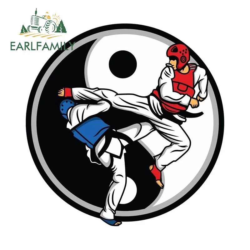 

EARLFAMILY 13 см x 12,7 см для инь янь тхэквондо автомобильные наклейки креативная виниловая мотоциклетная наклейка багажник окна аниме Декор