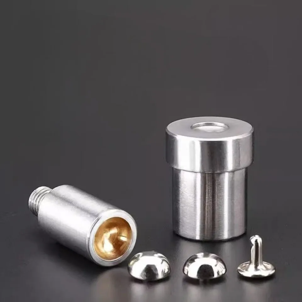 5-15mm Round Dome Rivet Mold Mushroom Rivet Installation Tools Hand Press Double Cap Rivets Die Decorative Fastener Leathercraft