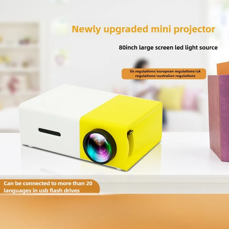 Yeni YG300 Projektör Mini Mikro Eğlence Taşınabilir Ev LED Cep Telefonu Kablolu Aynı Ekran Projektör Toptan
