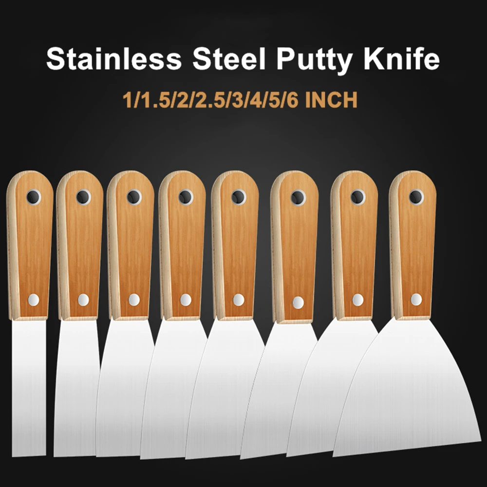 Putty Knife Scraper Stainless Steel Putty Knife Paint Tool Plaster Shovel Filling Spatula Wallpaper Paint Scraper Clean Spatula Construction Tool