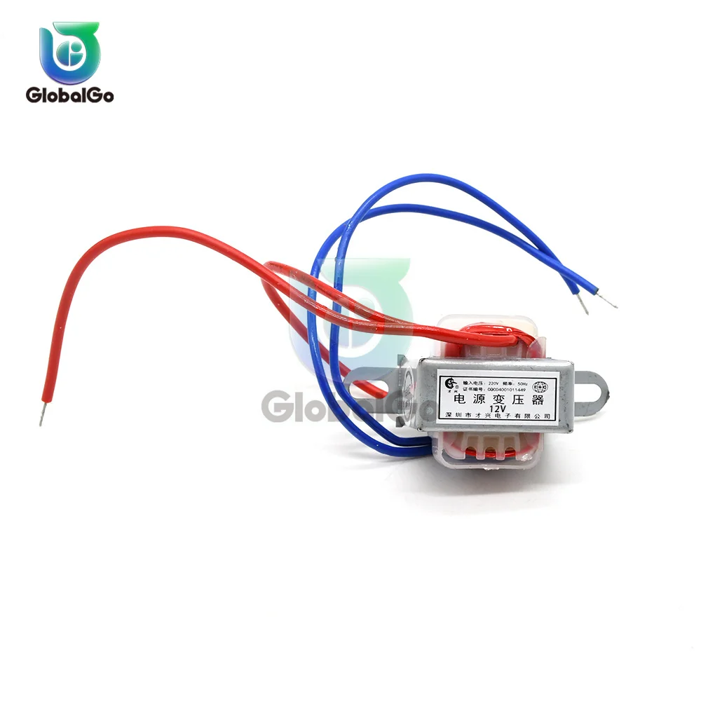 AC 220 to AC 6V 9V 12V Output Voltage 1W EI Copper Core 50Hz~60Hz Single Voltage 2 Line Copper power transformer power module voltage converter power supply power adapter