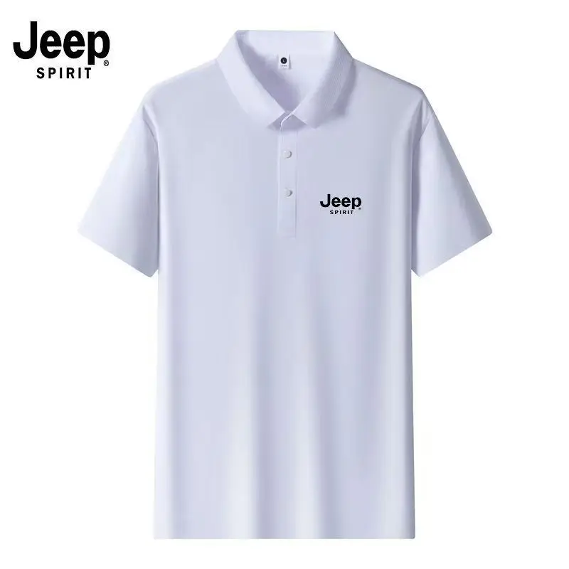 JEEP Jeep High-Quality Men's Short Sleeve Polo T-Shirt 2026 New Summer Collared Sporty Casual Breathable Top Trendy