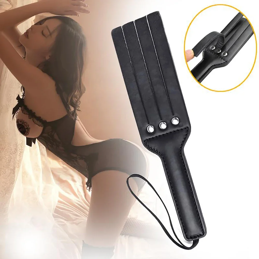 Bondage PU Leather Spanking Paddle Flirt Fetish Slave Flogger Whip Sex Toys Adult Couples Valentine's Day Game