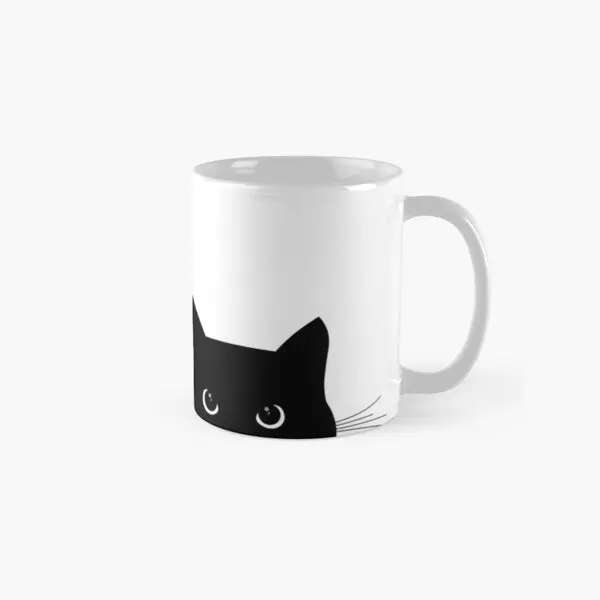 

Классическая кружка с изображением черной кошки, подарки, круглая посуда для кофе и чая с ручкой, чашка для напитков с простым изображением и принтом