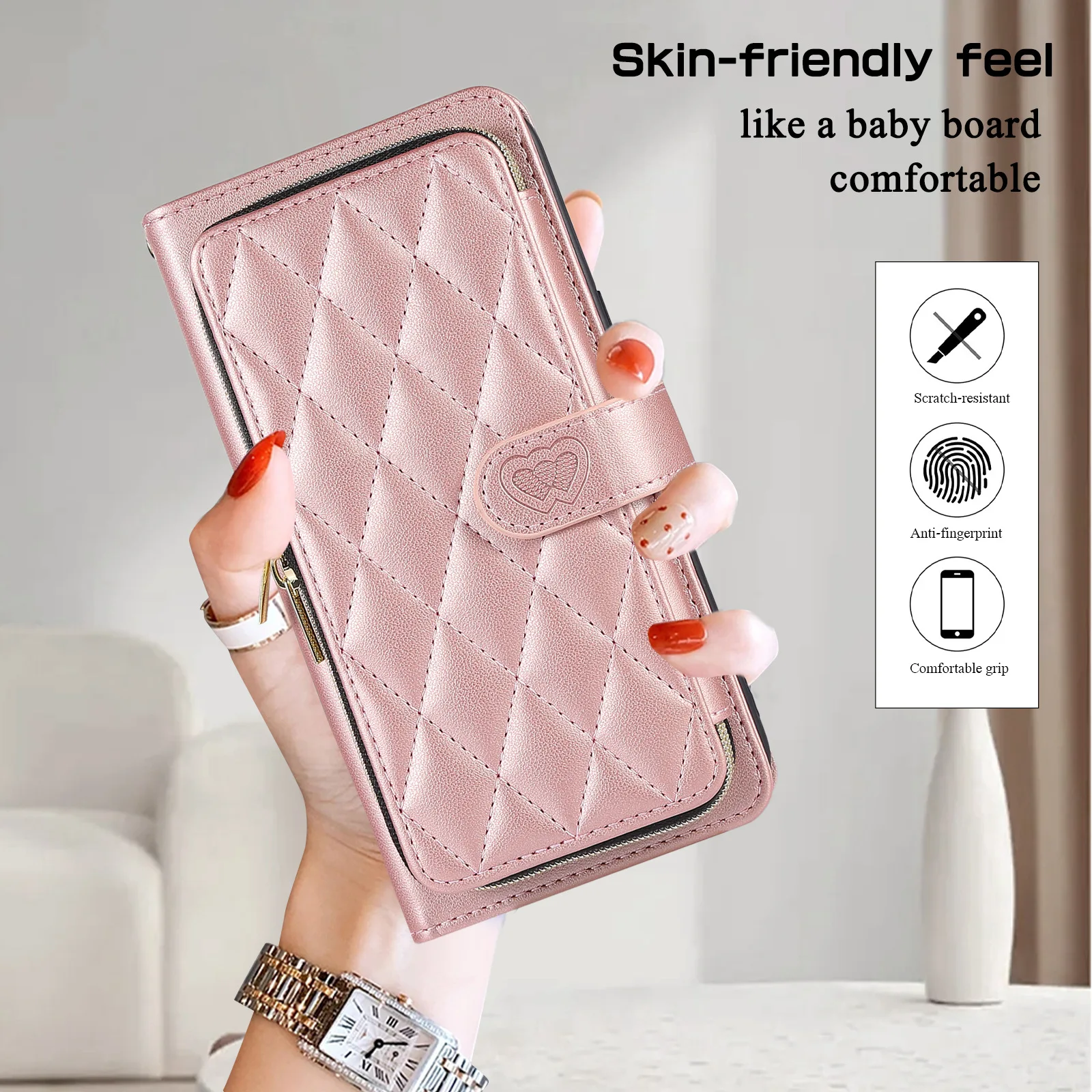 Wallet Shoulder Strap Phone Case For iPhone 15 Pro Max 14 13 12 11 Pro Max 15 Plus 13 Pro Zipper Leather Card Slot Lanyard Cover