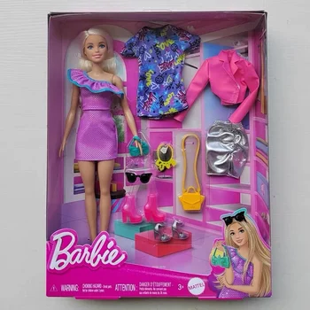 Genuine Barbie Series Fashion Matching Charm Shining Fashion Gift Box Birthday Gift For Little Princess Dress Up Surprise Toys