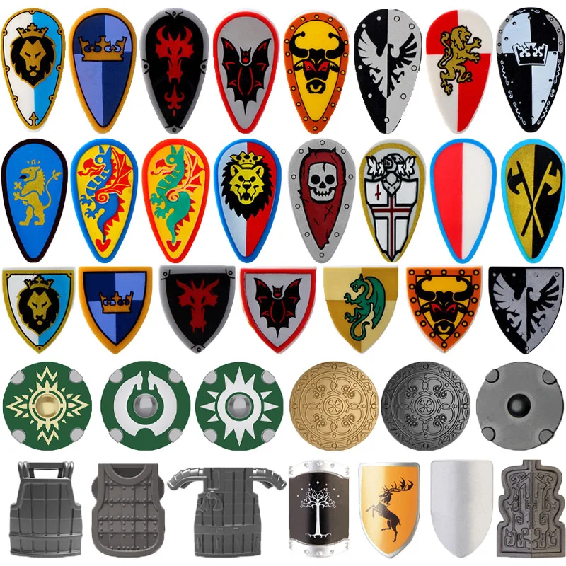 

Medieval Roman Knight Soldier Figures Building Blocks Accessories Shield Armor Vest Knife Weapons Military Bricks Toys Kid Gifts