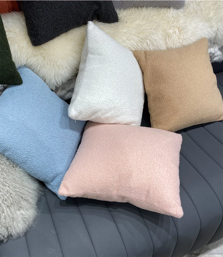 Teddy-Plüsch-Kissenbezug, individuell anpassbarer Sofa-Kissenbezug in mehreren Größen, superweicher, bequemer, dekorativer Möbel-Kissenbezug – Detail 9
