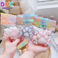 TPR Cat's Paw with Fur Stress Relief Soft Toy Fidget Toy Mini Kawaii Plush Cat Paw Silicone Small Cat Paw Cute Pink Cat Foot 1
