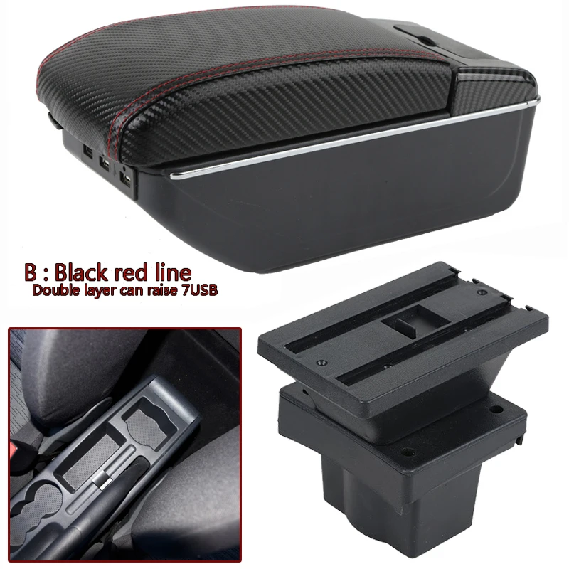 

For Skoda Yeti Octavia A5 armrest box central Store content Storage box armrest box with cup holder USB interface