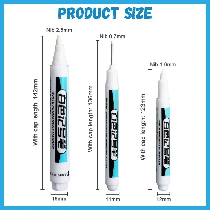 Marker Pens 0.7/1.0/2.5MM Permanent for Wood Plastic Leather Glass Stone Metal Art Painting Supplies