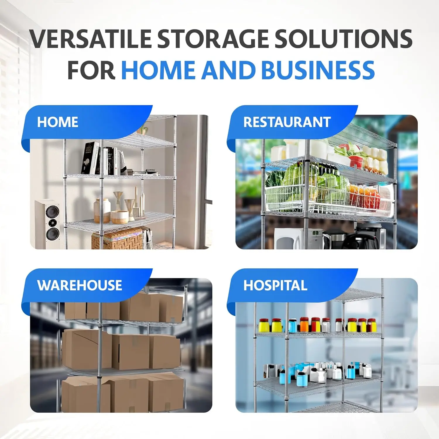 48 x 18x76 4000LBS Metal Shelves for Storage with Wheels Ideal for Garage Shelving 5 Tier Wire Shelving Rack for Kitchen Storage 6