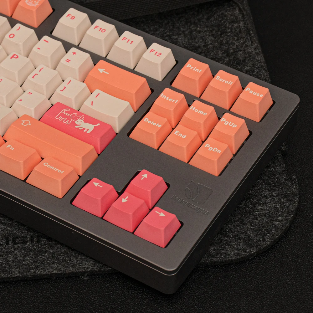 Gmk Laranja Boi Conjunto Grande Teclados Cereja Perfil Dye-sub Keycap Gaming Teclado Mecânico Personalidade Inglês Personalizado 64 64 - Imagem 4