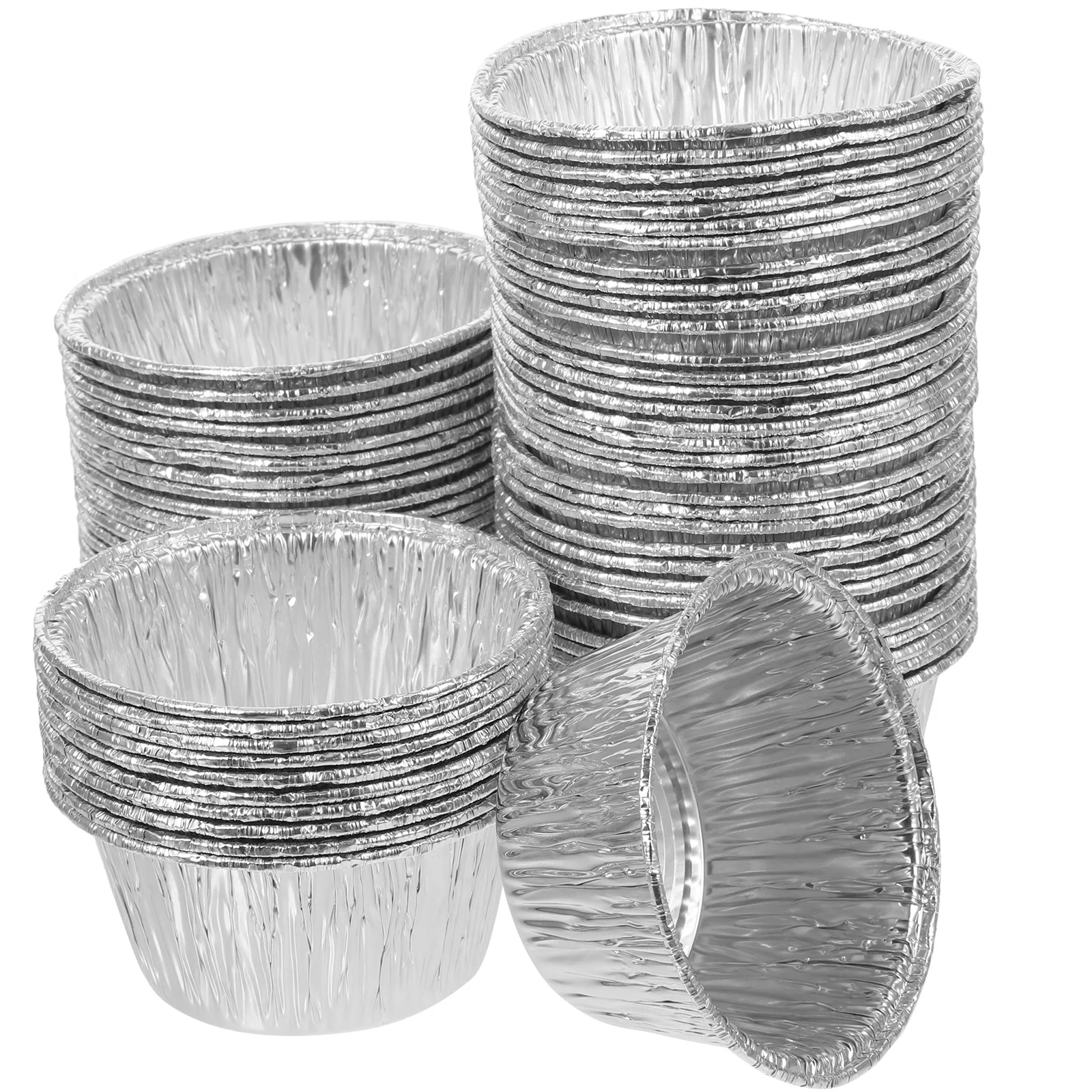 

100pcs Egg Molds Aluminum Foil Cups Cupcake Pans Tin Bakeware Cake Cookie Mold Lined Mould 110ML