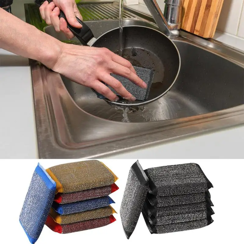 

Dish Sponges Kitchen 6pcs Washing Dishes Scrubbing Cleaner Reusable Kitchen Sponges and Household Cleaning Tools for Pots Pans