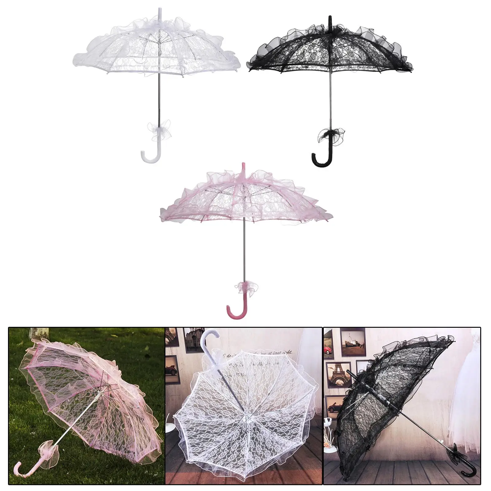 Handmade Lace Umbrella Parasol Decoration Dancing Wedding Bridal Party Handmade Lace Umbrella Parasol Decoration Dancing Wedding Bridal Party
