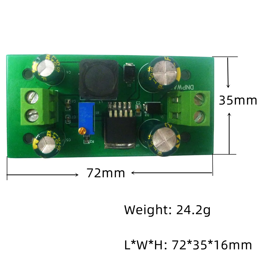 DIN 레일 마운트 ADJ 전원 공급 장치 모듈, DC-DC 스텝 다운 모듈, 5V, 12V, 24V, 조정 가능한 전압 조정기 3A, LM2596 XL2596S, 2 개