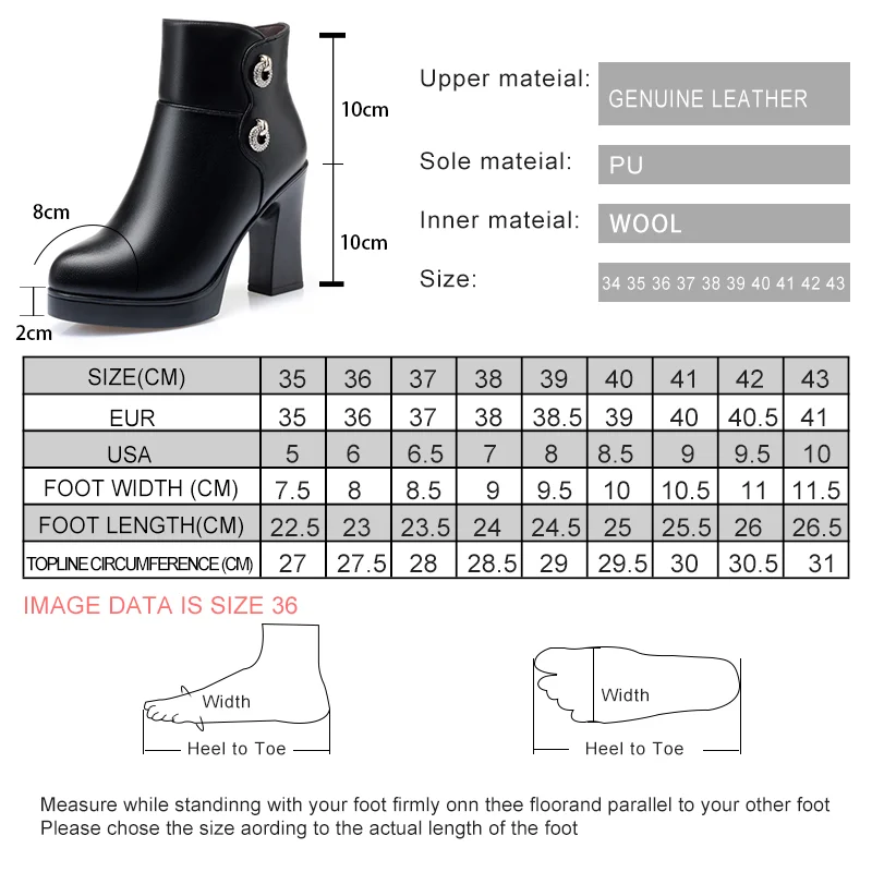 AIYUQI 2024 Latest Women Winter Boots Winter High Heel Ankle Boots Women Warm Wool Platform Women's Fashion Boots Shoes