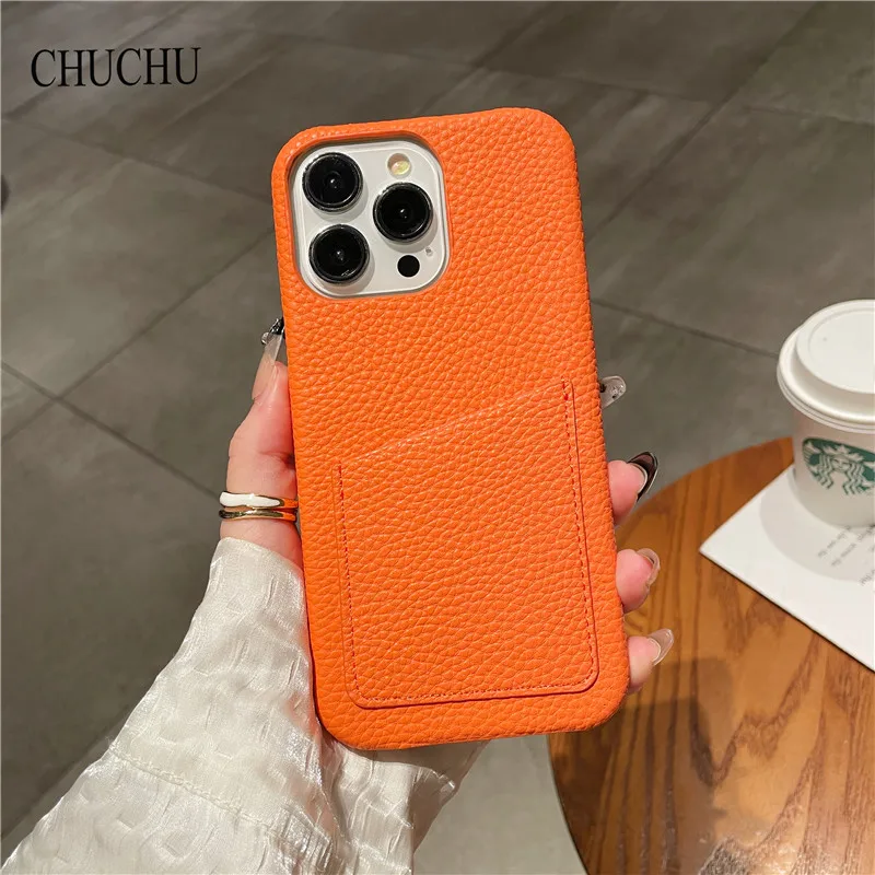 Luxury Lichee Pattern PU Leather Phone Case Cover
