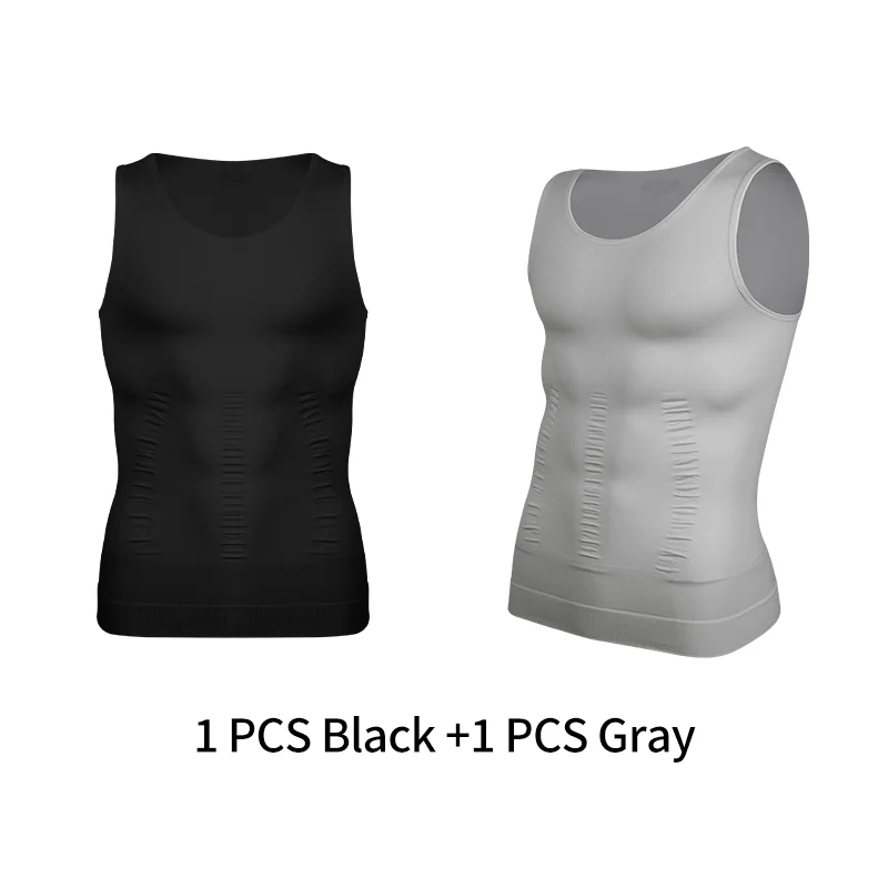 Men's Slimming Compression Tank Top - Body Shaper Vest for Workout & Tummy Control