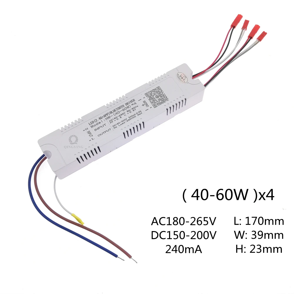 2.4G RF Remote & APP Intelligent LED Driver (36-50W)x4 (40-60W)x4  (40-60W)x6 Dimming&Color-Changeable Power Supply Transformer