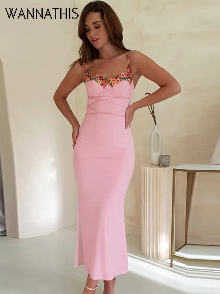 

WannaThis Sexy Chest Cup Applique Dress Women Summer Sleeveless Bodycon Ruched Party Night Streetwear Dresses Bohemian Vestidos