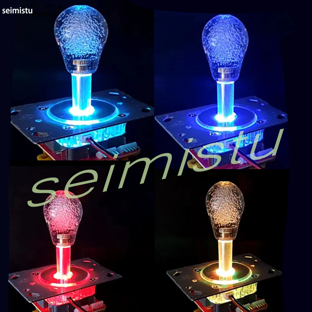 2Pcs 12V LED 다채로운 깜박이 조명 조이스틱 5pin 듀얼 플러그 아케이드 조이스틱, 낚시 게임 장난감 크레인 클로 게임 기계