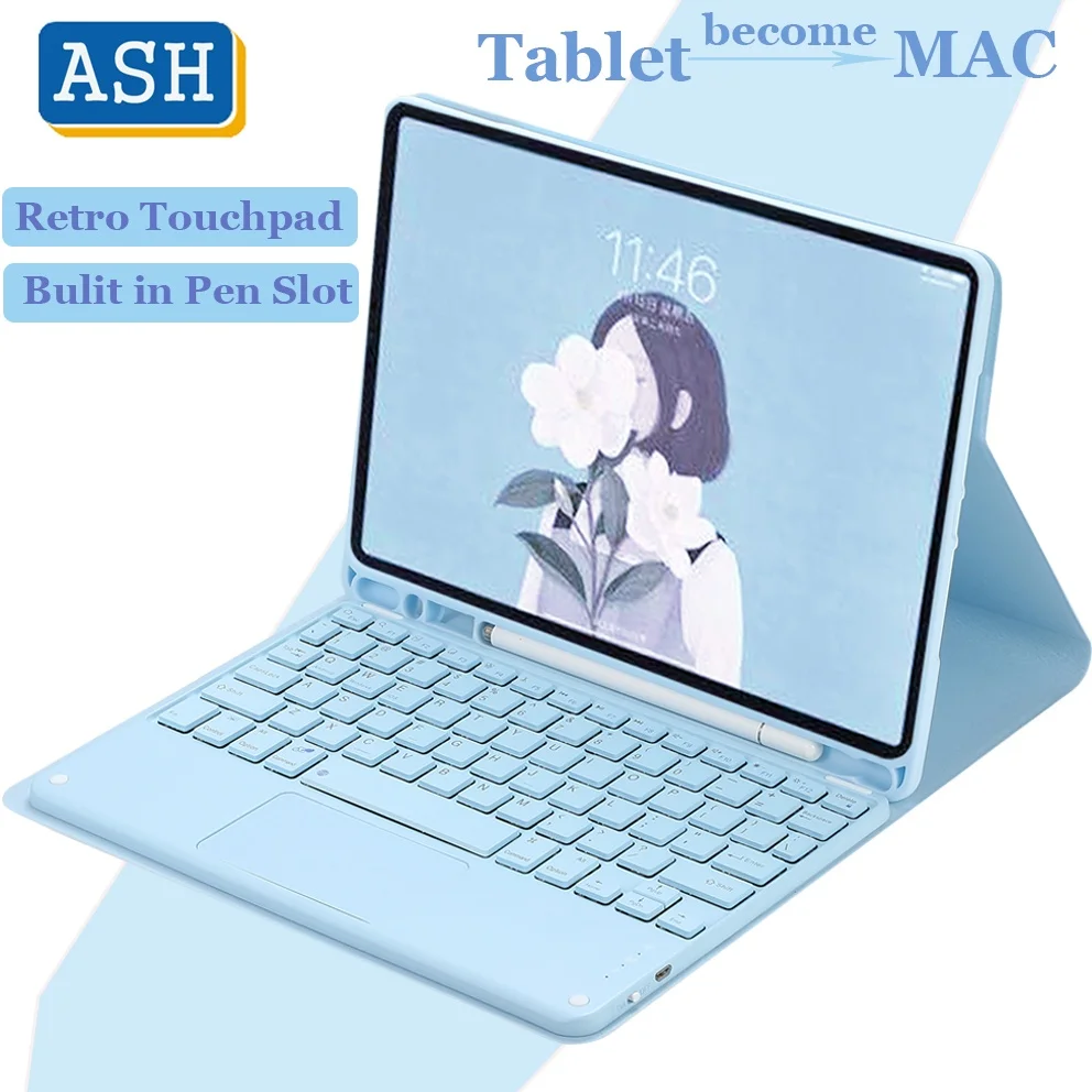 

ASH for Honor Pad X8 10.1 Inch 2022 for Honor Pad X8 Lite 9.7" Smart Keyboard Case with Touchpad Trackpad Keyboard Flip Cover