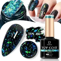 Glitter Top Coat Flash No Wipe Top Coat Clear Gel Base Coat Varnish Soak Off Topcoat Nude UV Gel Nail Art Accessories 8ml 2