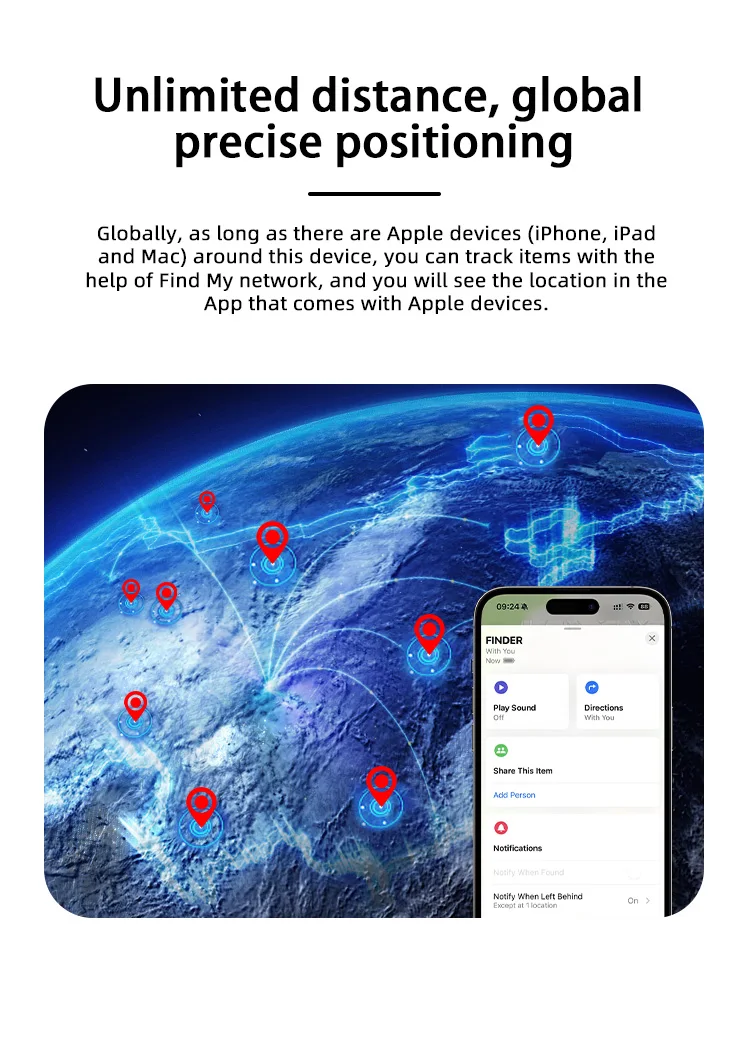 Bluetooth GPS Tracker via IOS Find My App Alternatives Tag for Apple Airtag Anti
