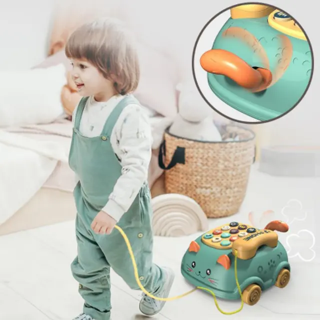 Children Montessori Telephone Toy Early Education Music Early Education Story Machine Baby Emulated Phone Musical Toys Gift 2