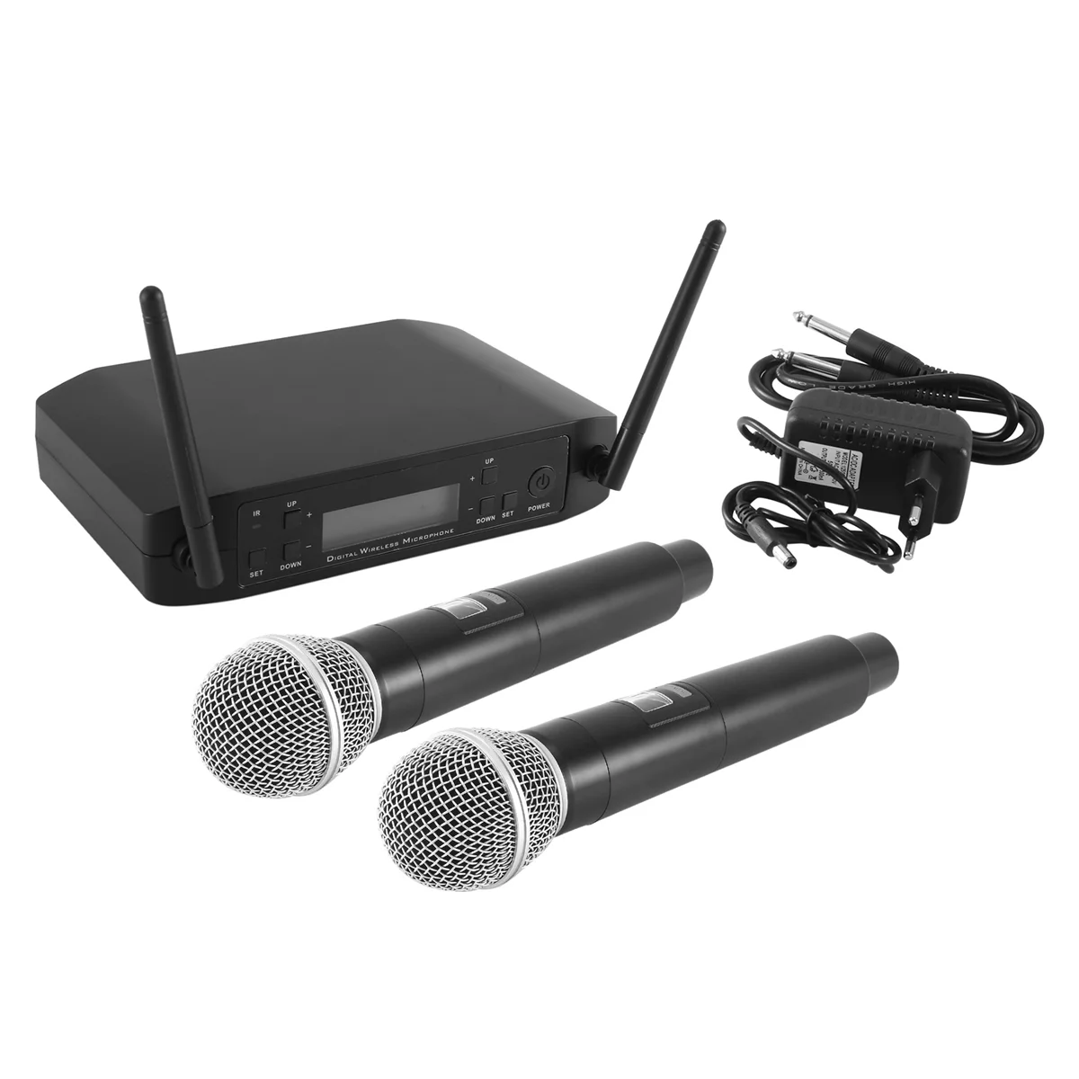 

GLXD4 Wireless Microphone 2 Channels UHF Professional Handheld Mic for Stage Party Karaoke Church Meeting EU Plug