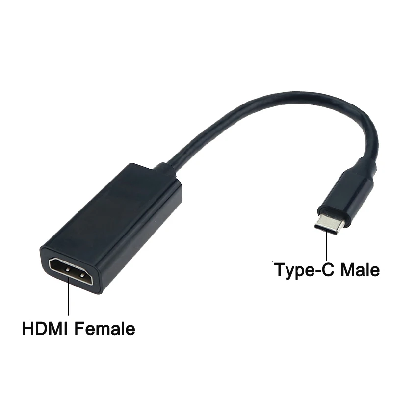 

USB C to HDMI-compatible Adapter Black Cable Type C for MacBook for Samsung Galaxy S10 for Huawei Mate P20 Pro USB-C Adapter