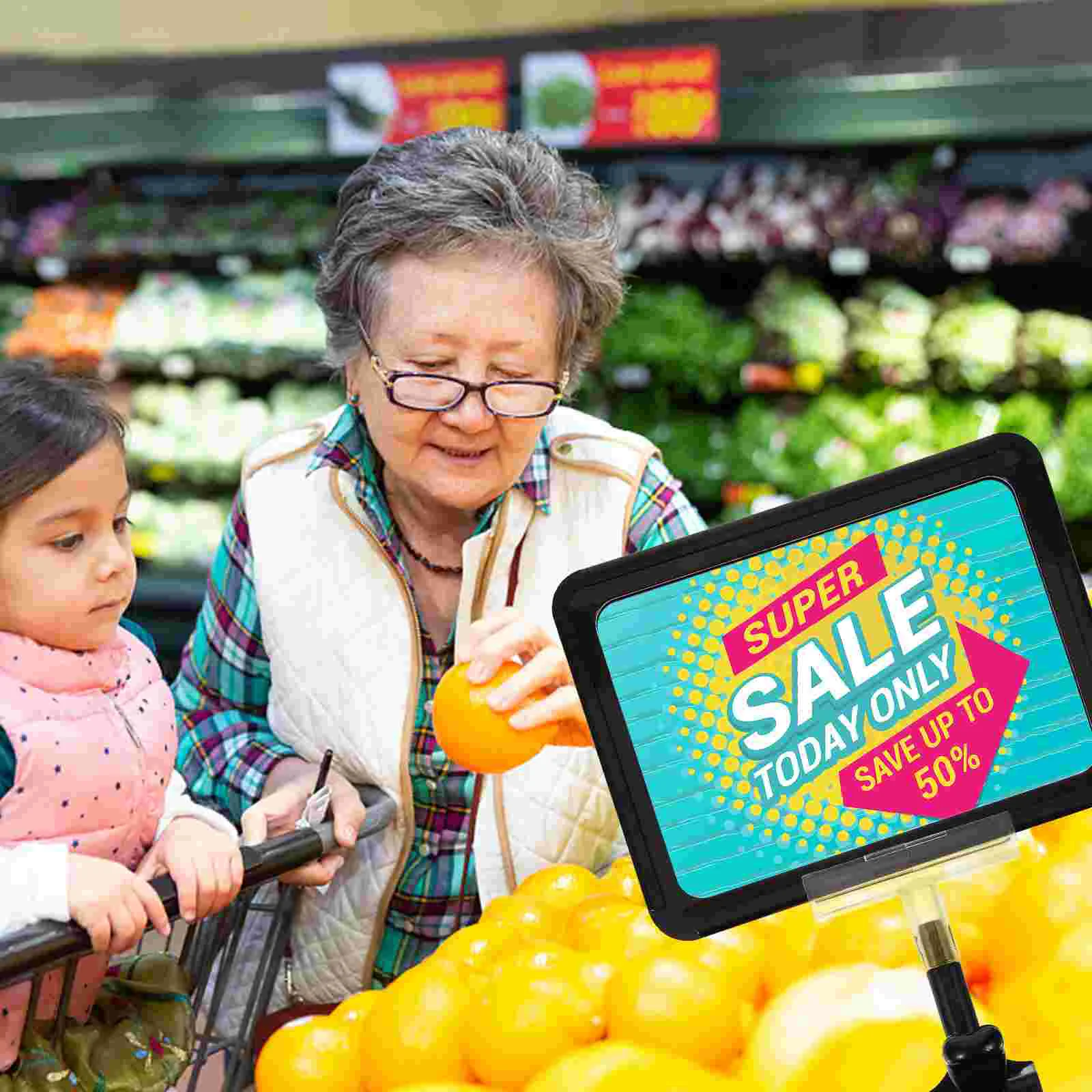 슈퍼마켓용 간판 클립 거치대, 상품 디스플레이 선반, 회전식 폴더, 플라스틱 가격 라벨