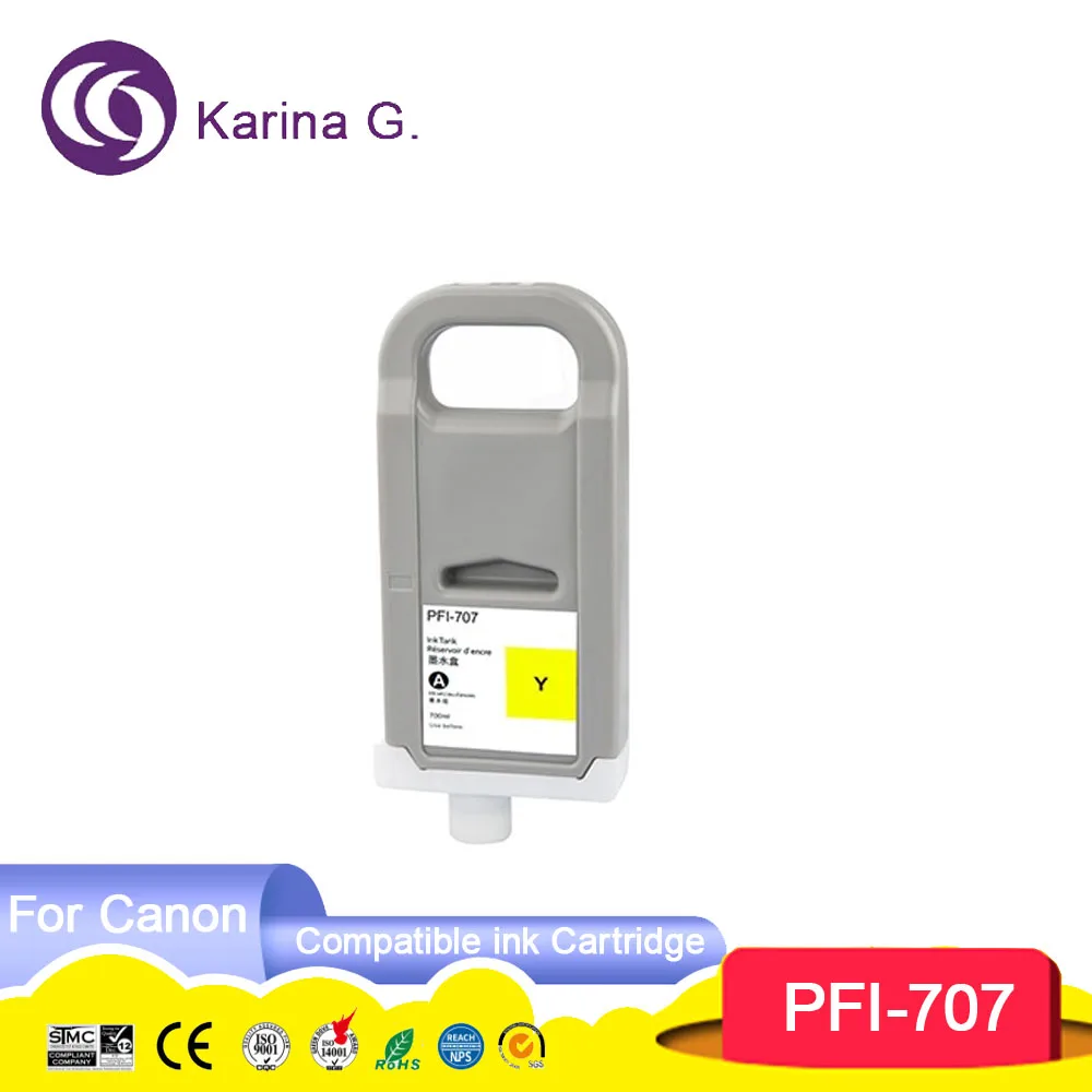 PFI707 PFI-707 PFI 707 Premium Color Compatible Ink Cartridge for  iPF 830 840 8