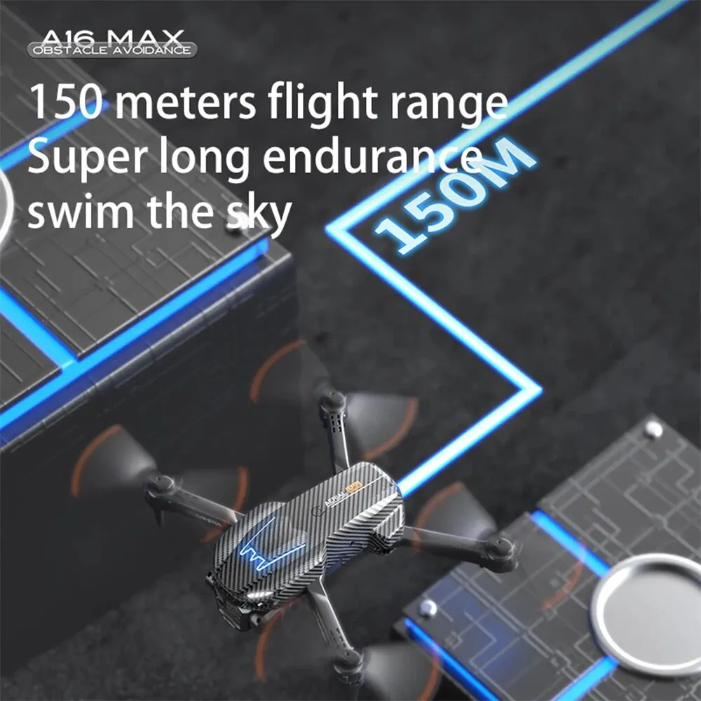 A16 맥스 드론 광학 흐름 3 카메라, 탄소 섬유 UAV 4 축 항공기, 장애물 회피 및 리모컨 항공기 장난감