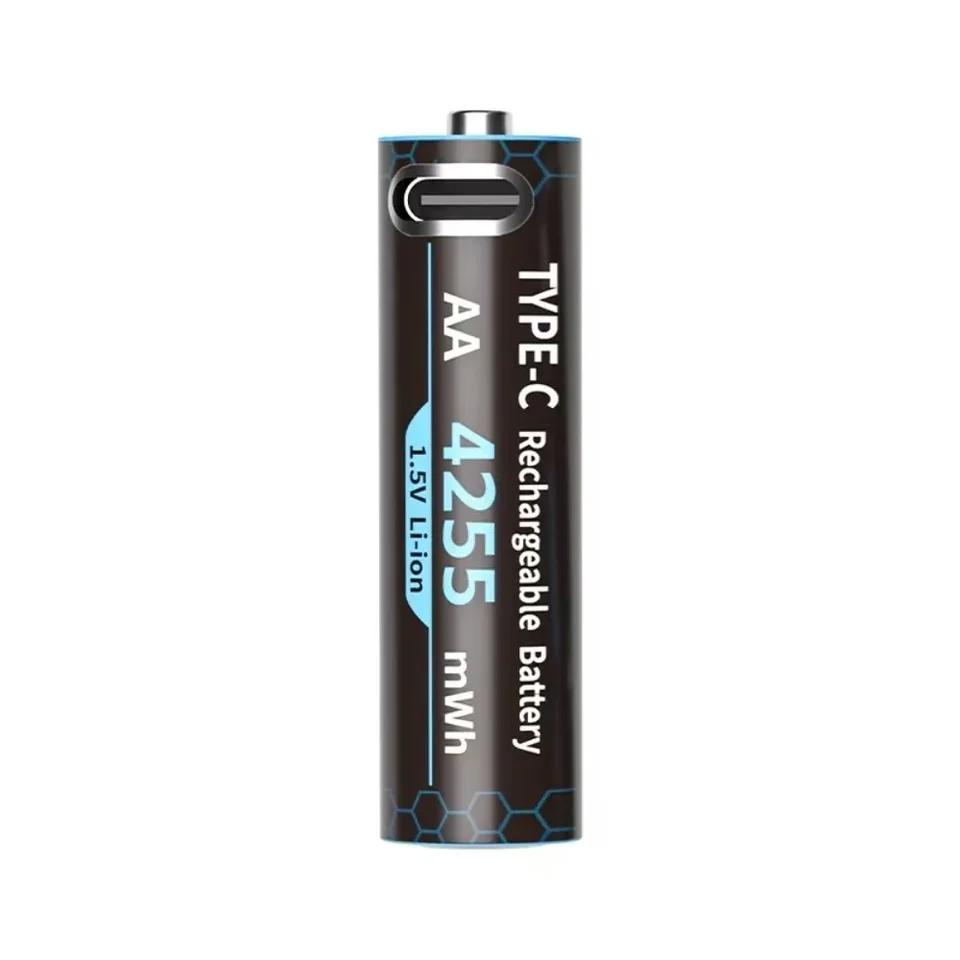 Batterie Ricaricabili AA 1.5V Litio 6 Pezzi | 3400mWh 2200mAh | Ricarica USB-C | 1200 Cicli | Sicure E Anti-esplosione