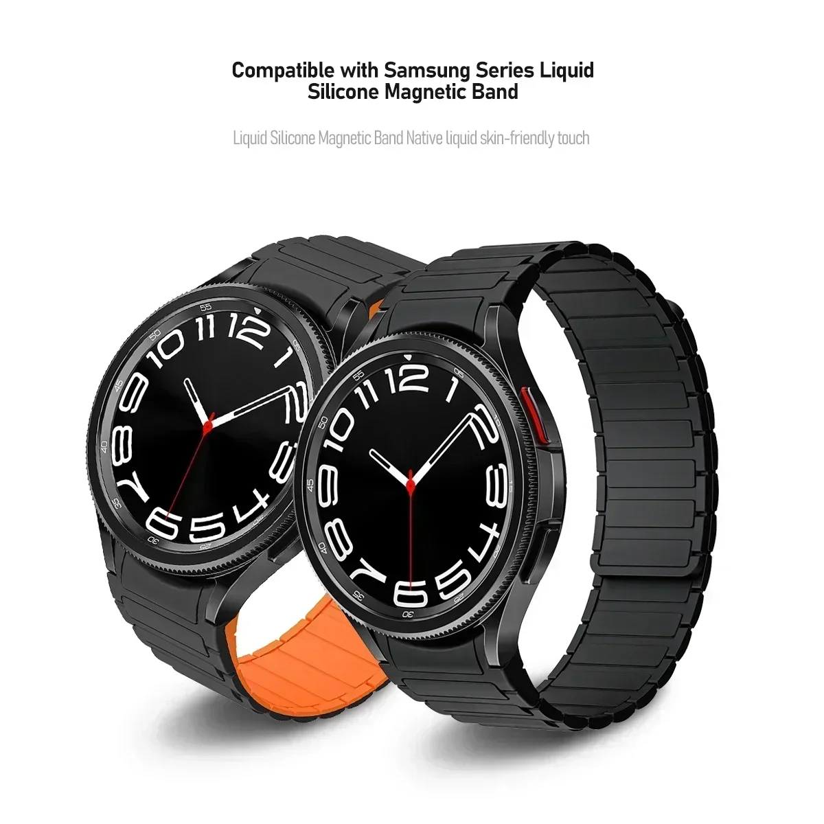 Silicone Magnetic Watch Band - 20mm, No Gaps Strap, Classic Style, Premium Bracelet